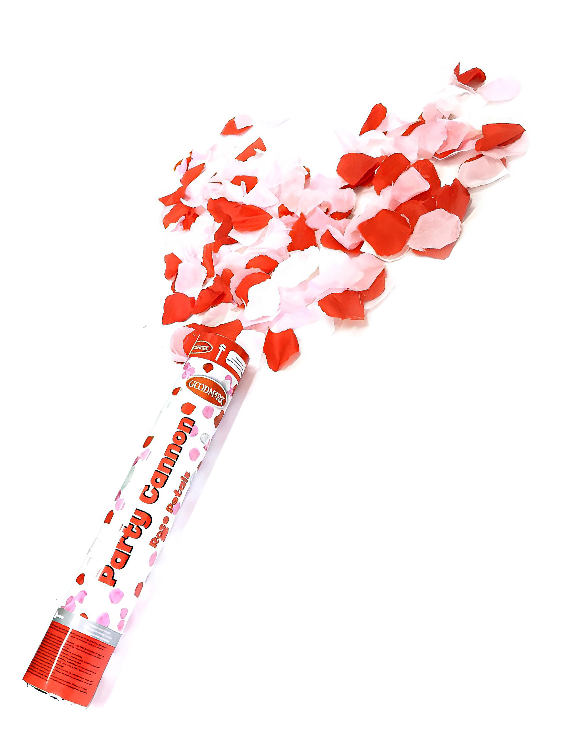 Canon à confettis coeurs rouges 30 cm