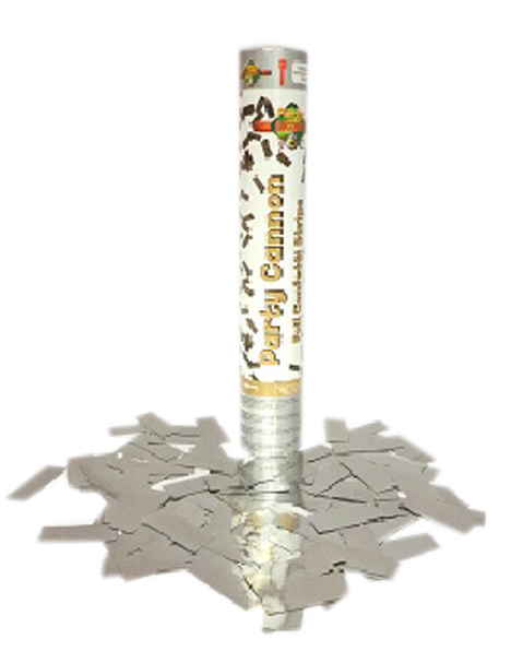 Canon à confettis argentés party 37,5 cm