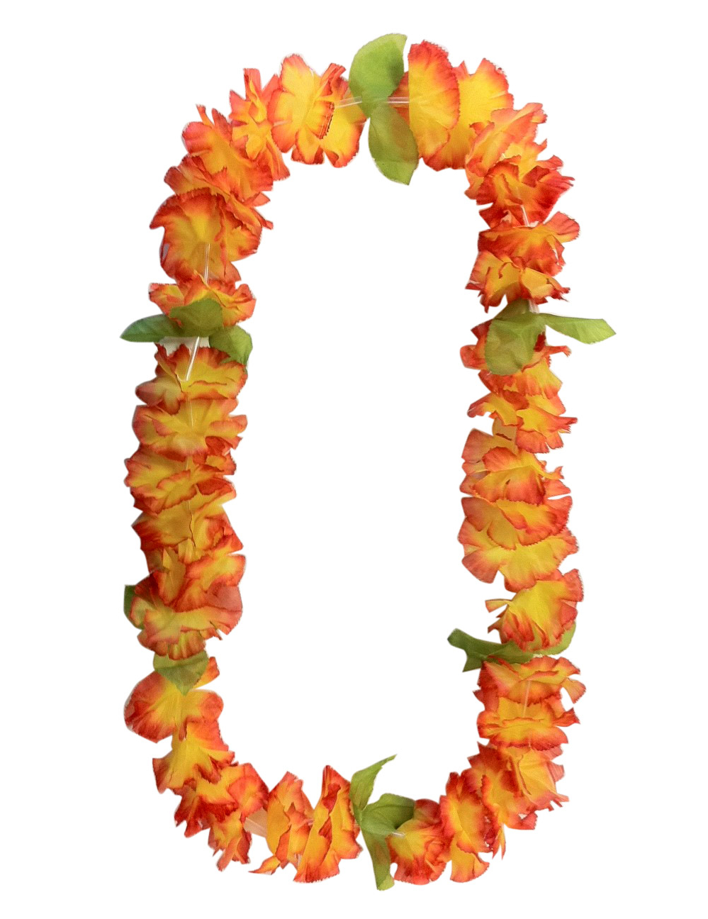 Collier fleurs hawaïennes orange