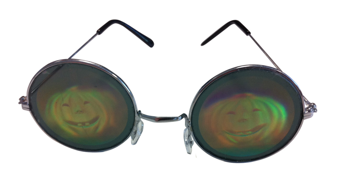 Lunettes métal rondes avec hologramme citrouille