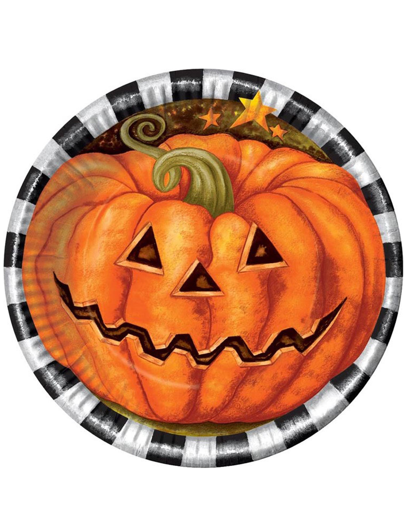 6 assiettes en carton Citrouille Halloween 23 cm