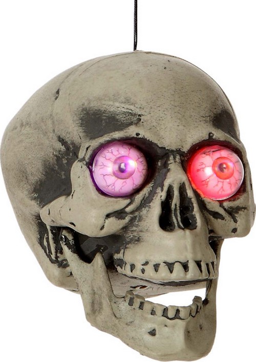 Tête de mort avec lumière Halloween