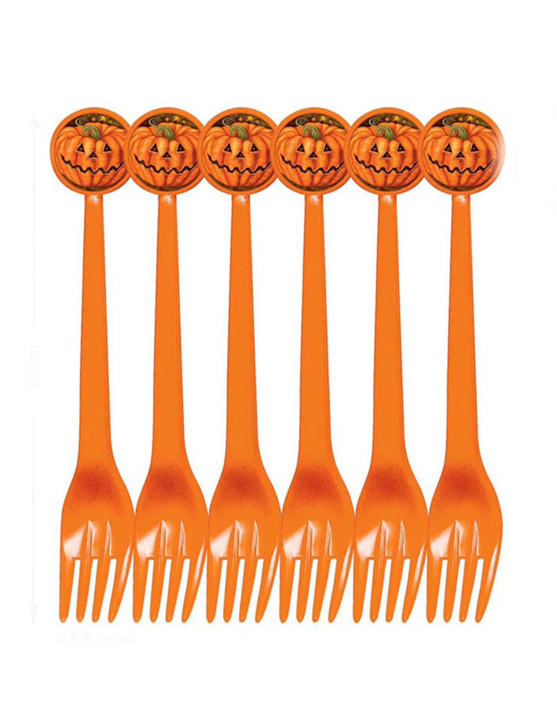 6 Fourchettes citrouille Halloween