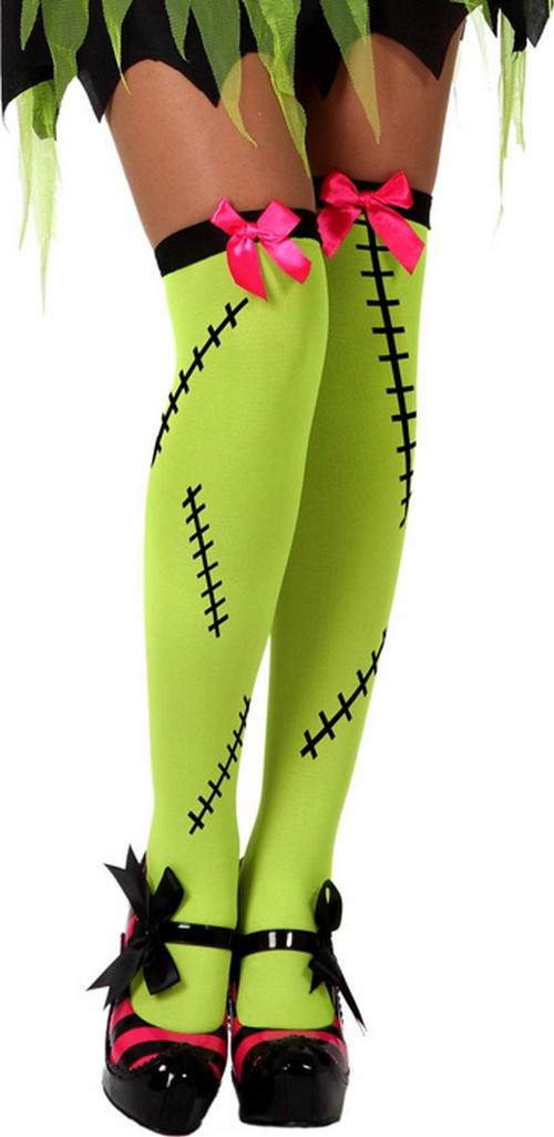 Bas vert fausses cicatrices monstre femme