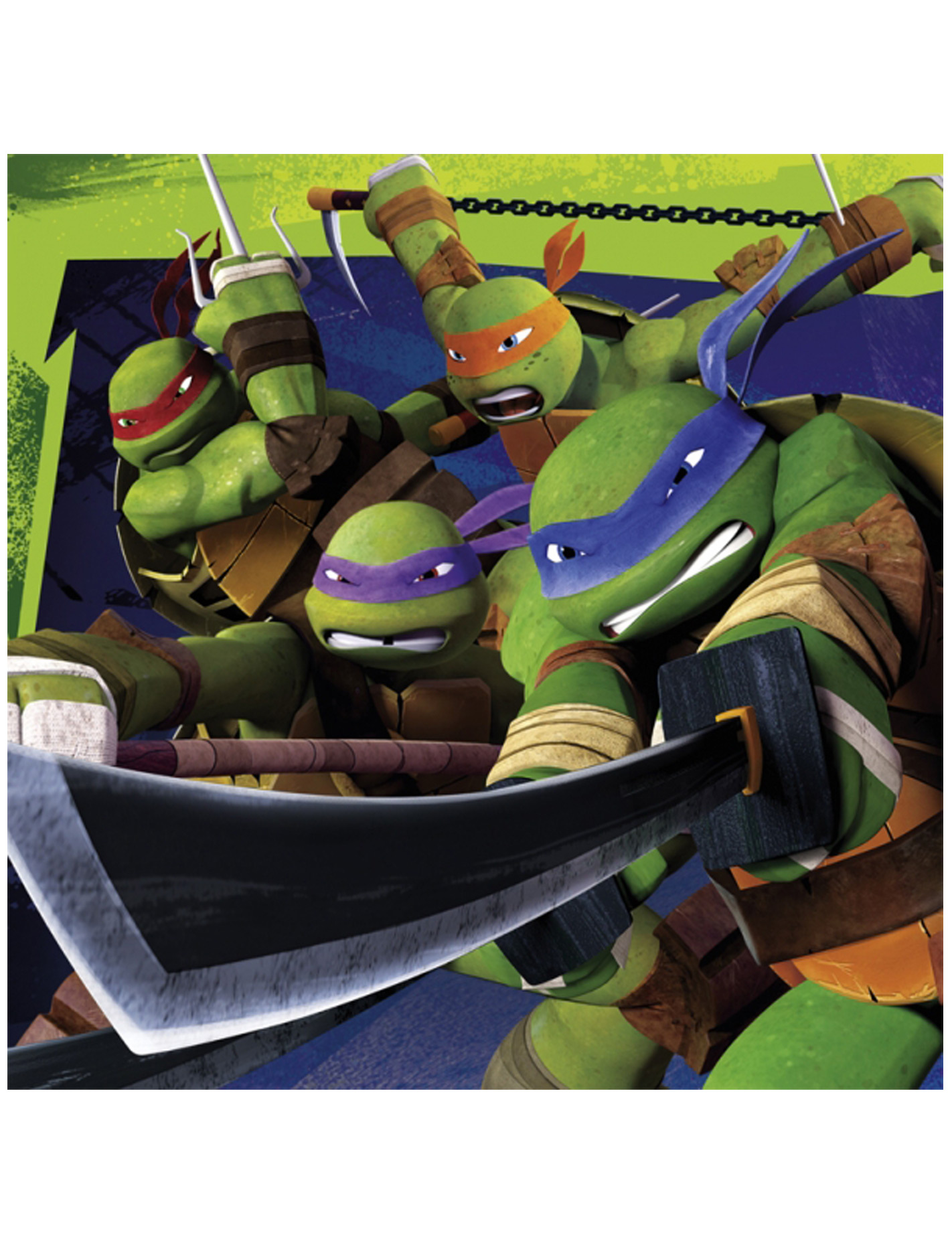 20 Serviettes en papier Tortues Ninja 33 x 33 cm