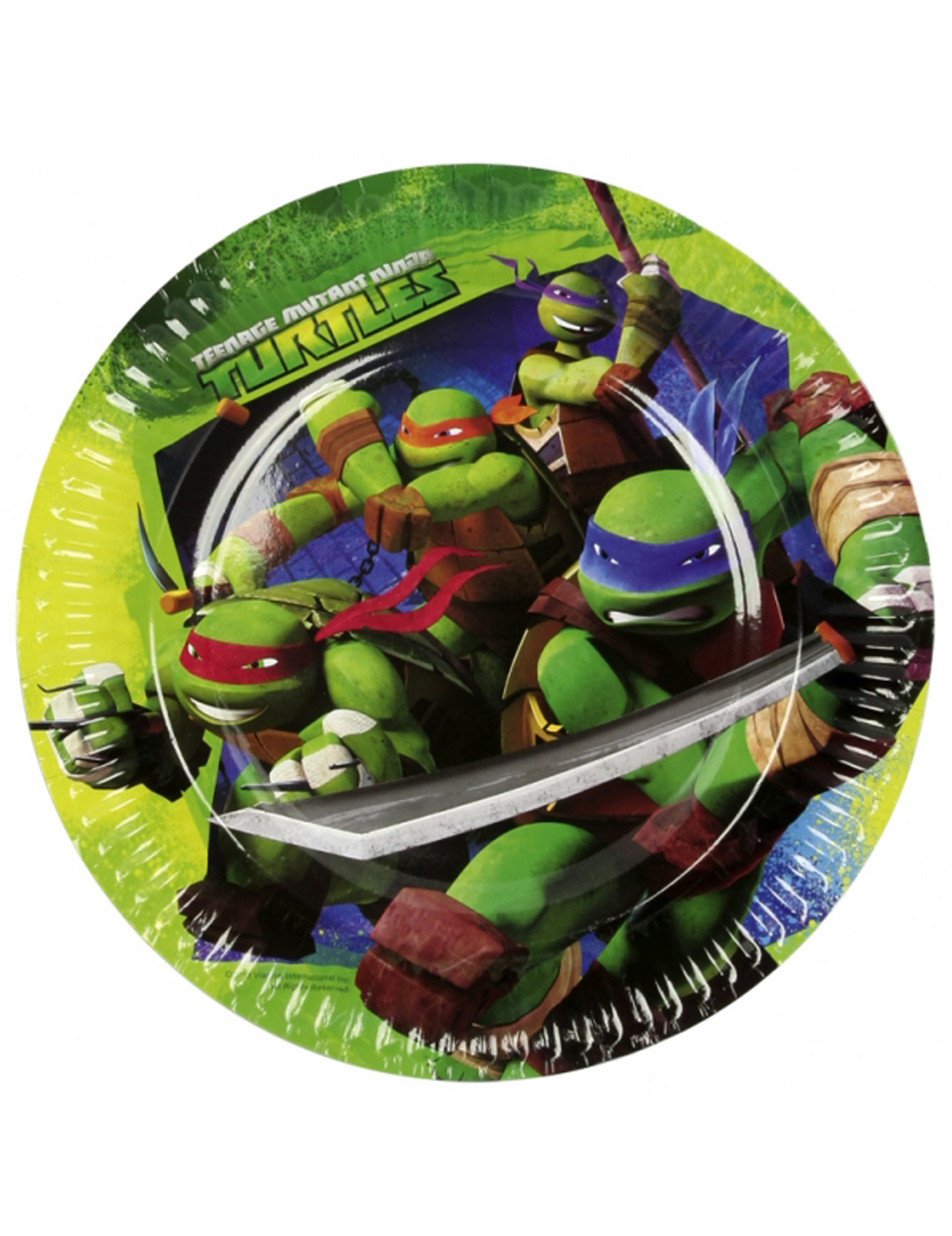 8 Assiettes en carton Les Tortues Ninja 23 cm