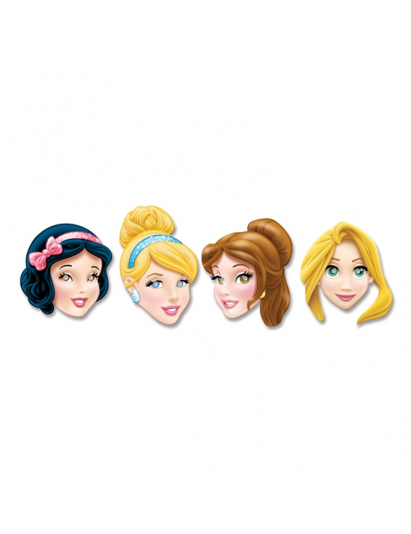 4 Masques en carton Princesses Disney