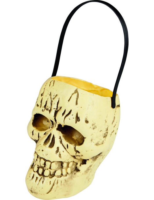 Seau bonbons tête de mort Halloween