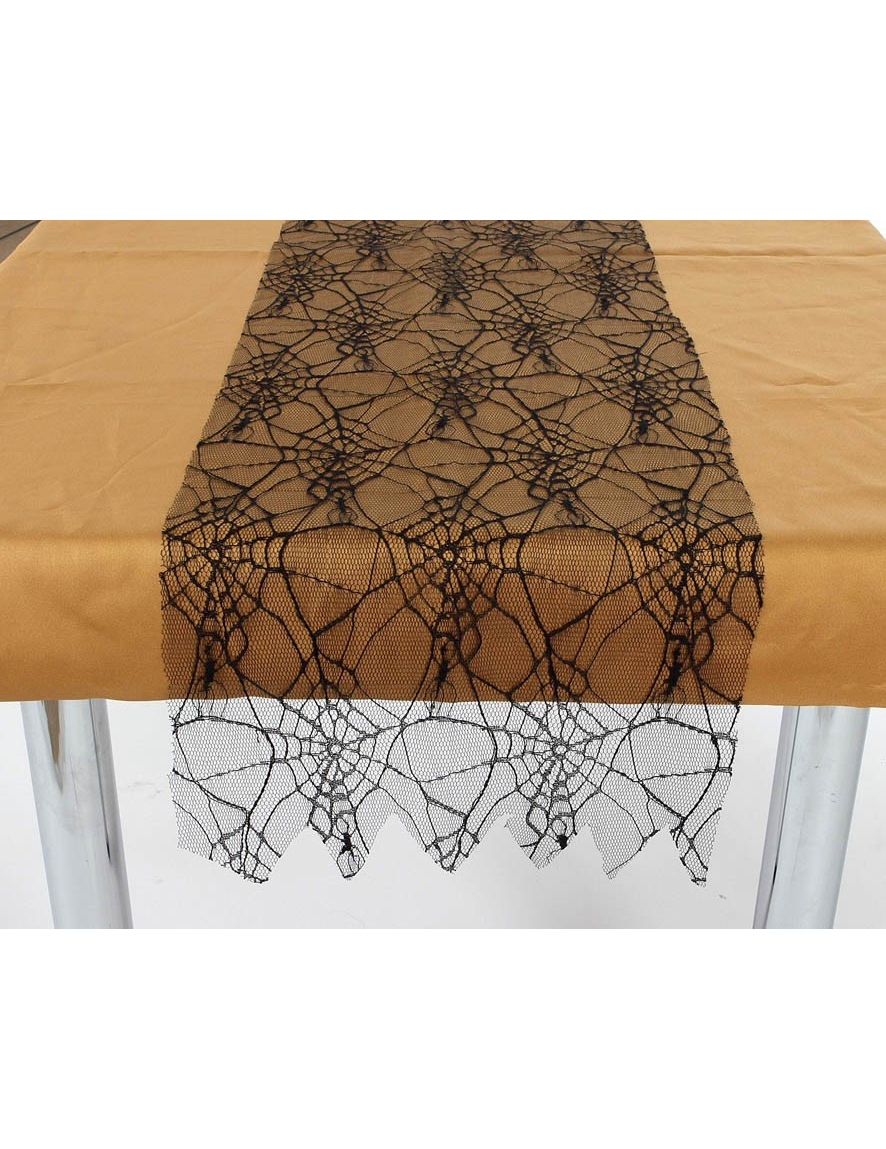 Chemin de table toile d'araignées Halloween 180 cm x 30 cm
