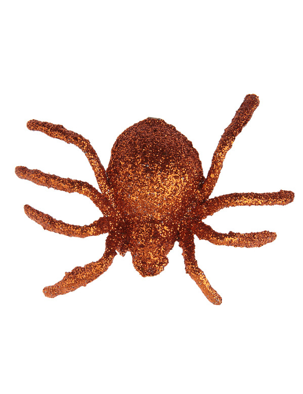 6 Araignées pailletées orange