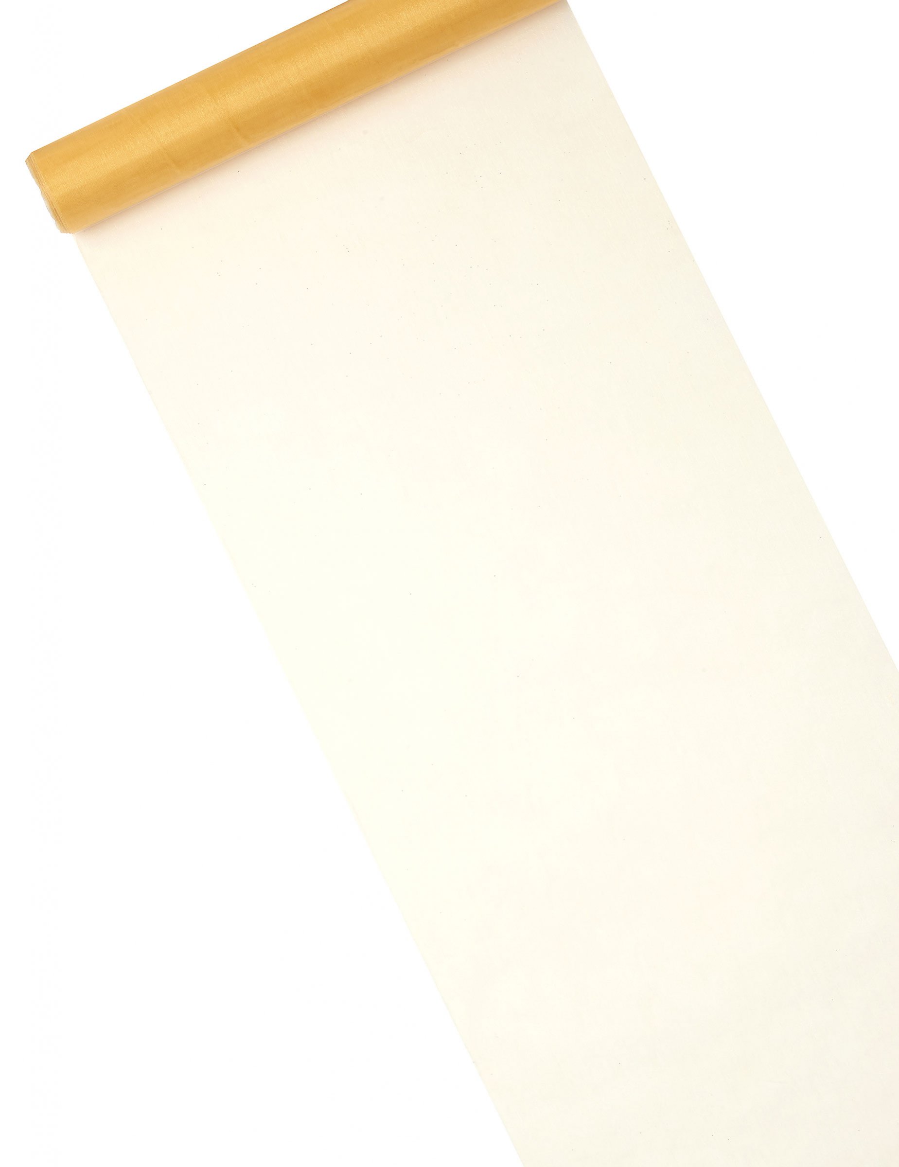 Chemin de table organza brillant doré 28 cm x 5 m