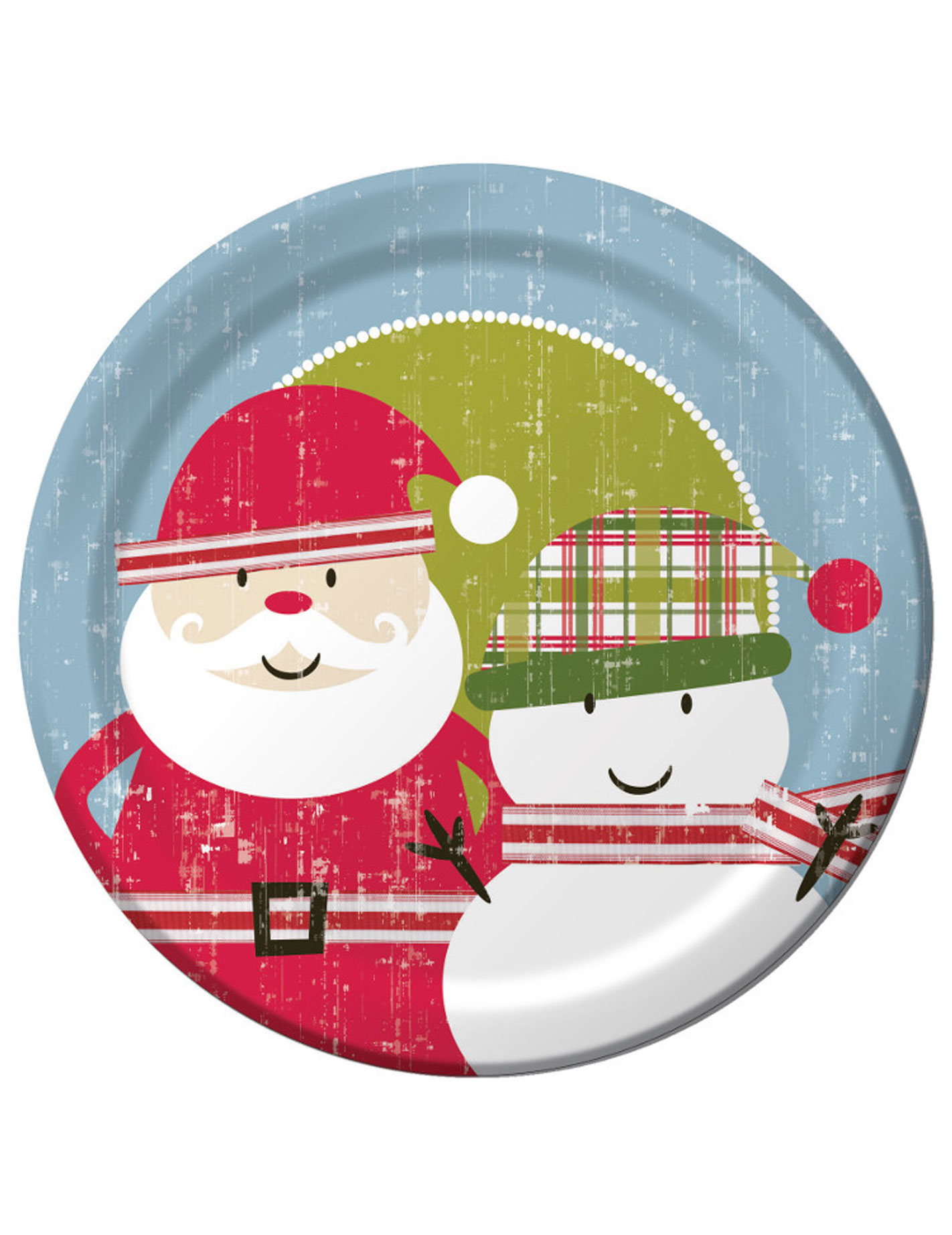 8 Grandes assiettes Père Noël rétro