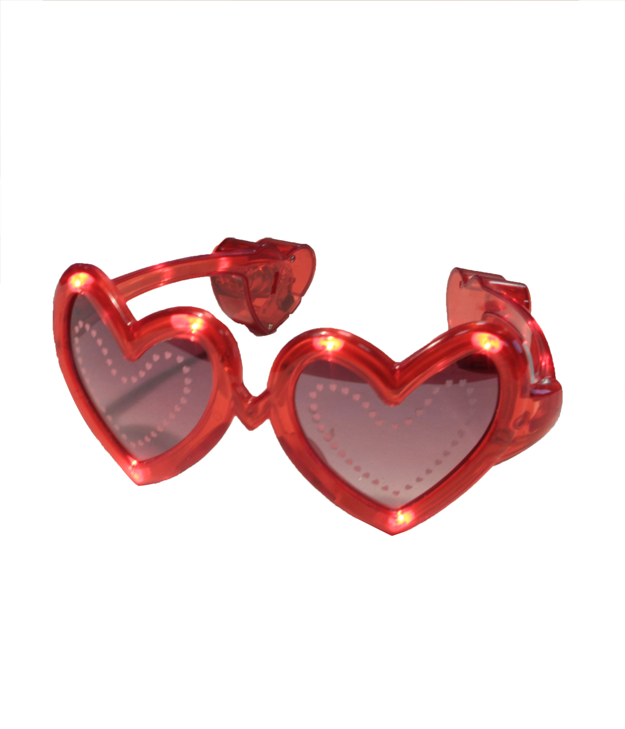 Lunettes coeur rouge LED