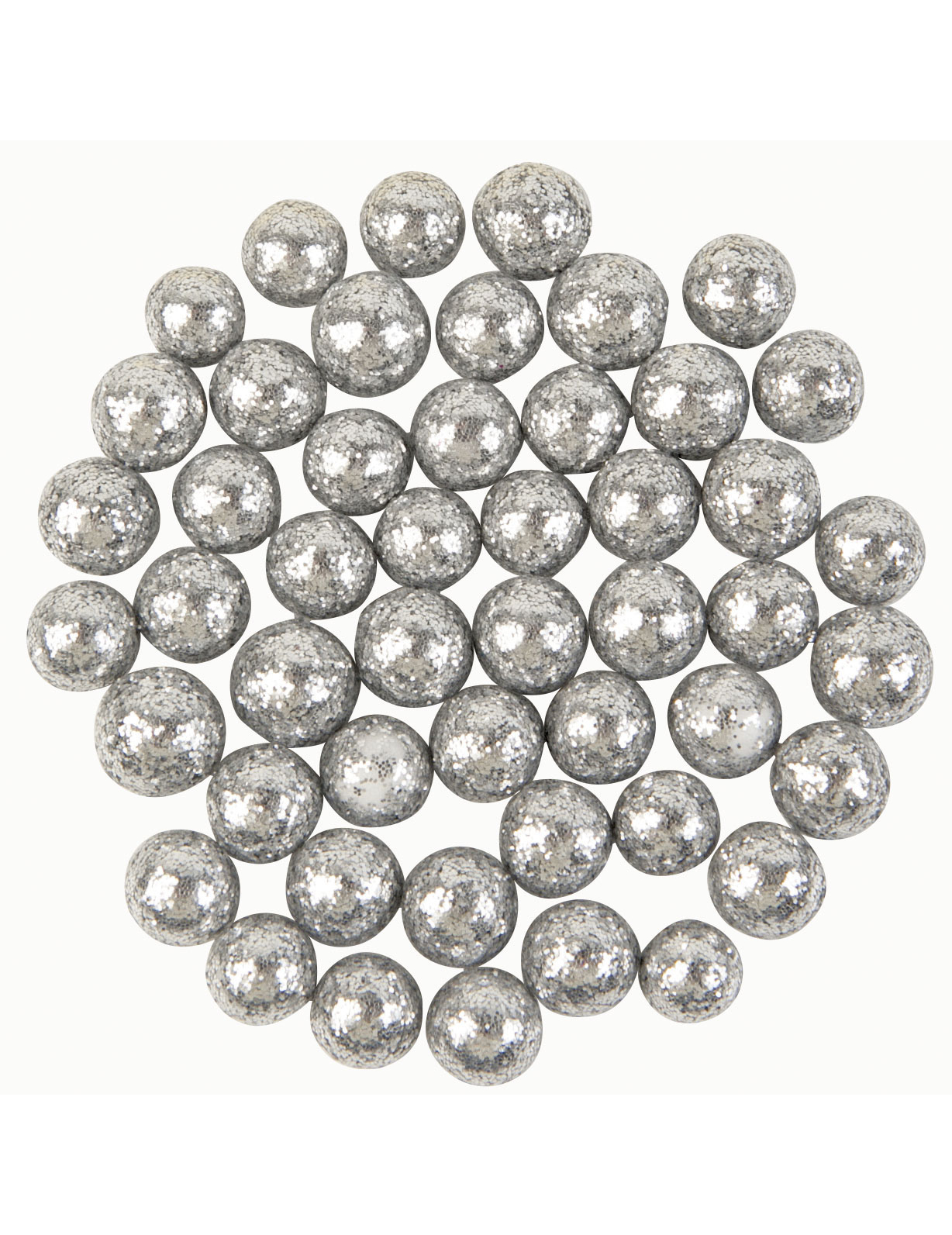 Sachet 10 g mini boules argent pailletées
