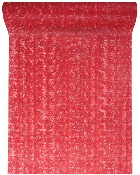 Chemin de table rouge givré