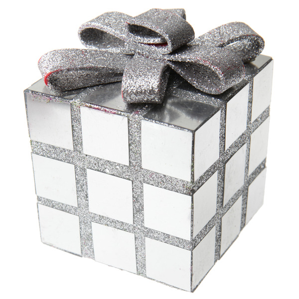Cube de décoration de Noël argenté