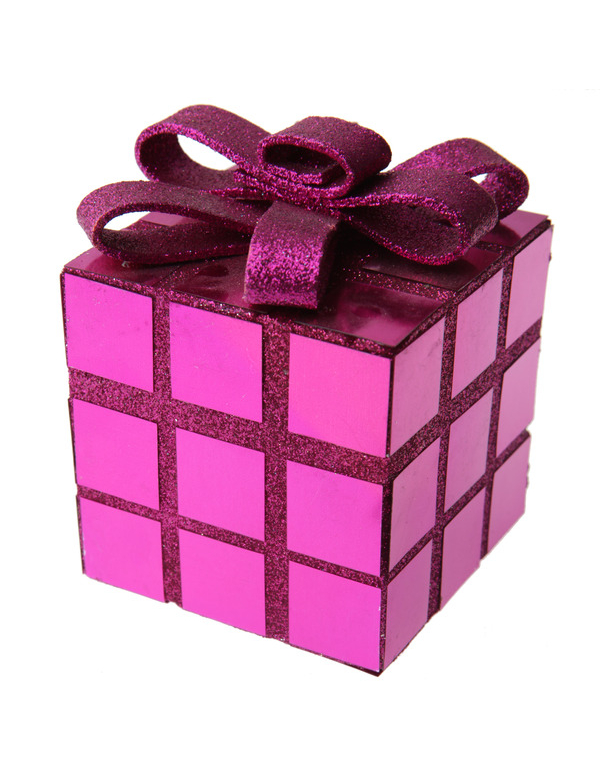 Cube décoration Noël fuchsia