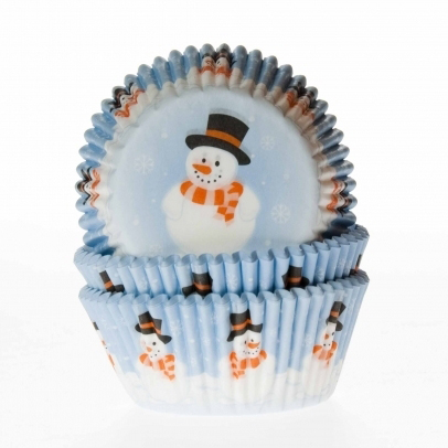 50 Moules à cupcake bonhomme de neige