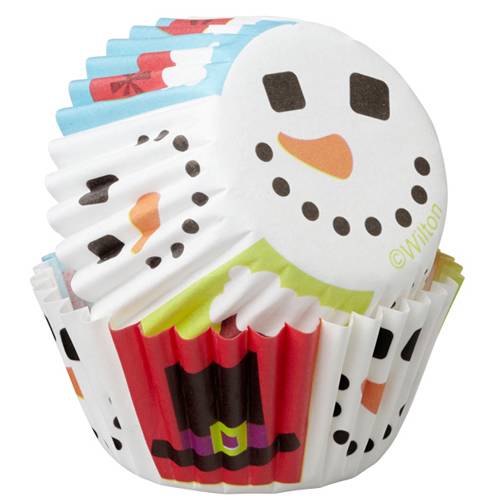 100 Mini moules à cupcake bonhomme de neige