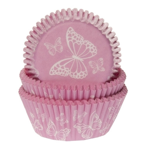 50 moules à cupcake papillon rose