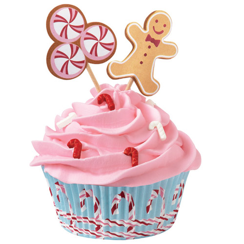24 Moules à cupcakes avec décorations Wilton pain d'épices Noël