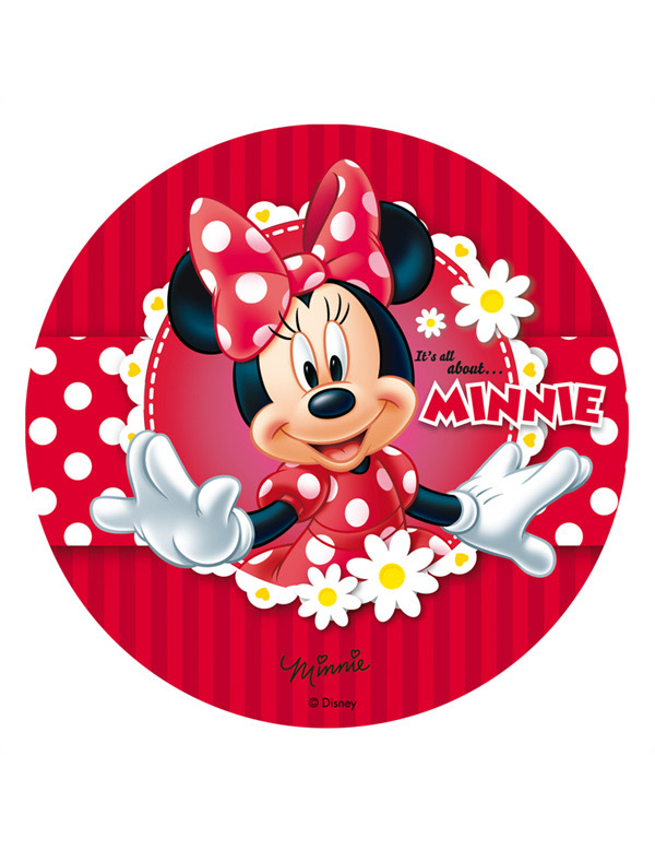 Disque azyme 20 cm Minnie pâquerettes