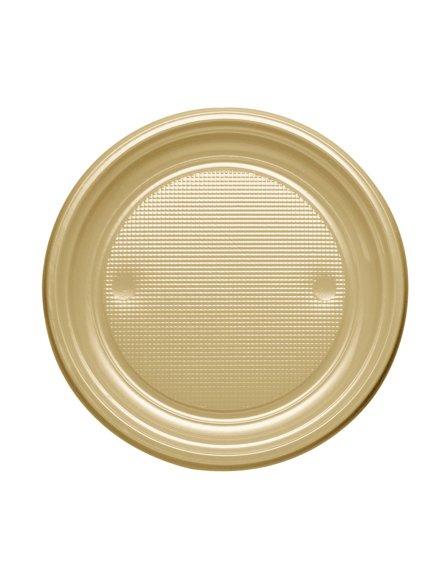 25 Petites assiettes dorées en plastique 17 cm