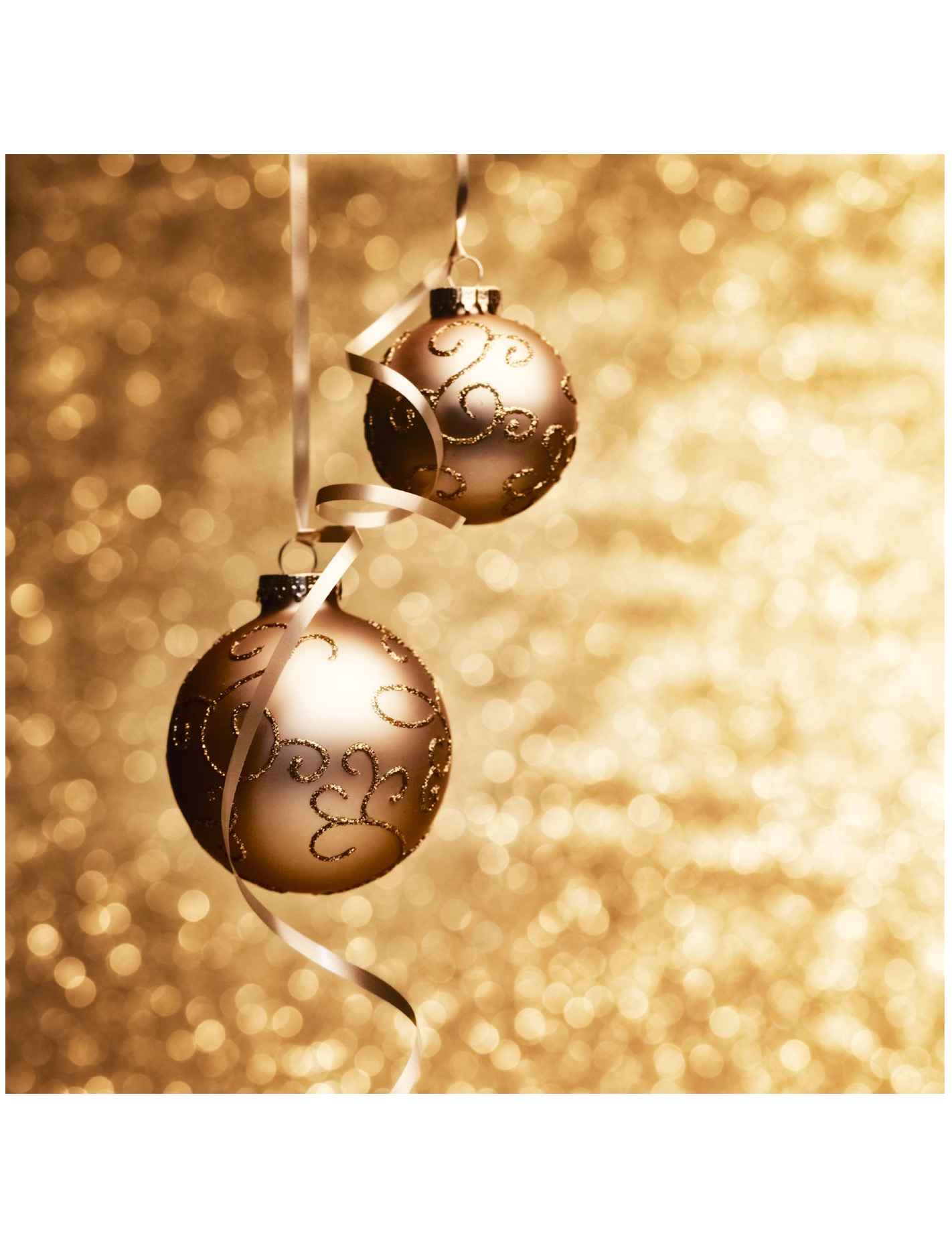 20 Serviettes en papier Boules de noël Or 33 x 33 cm