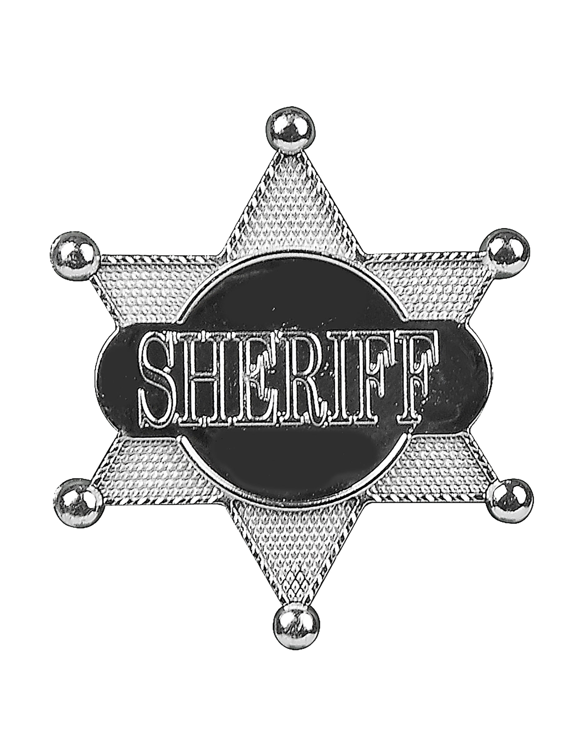 Etoile de sheriff argentée 7.5 cm