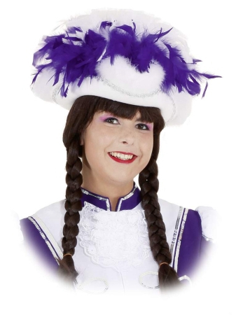 Chapeau tricorne blanc et violet adulte