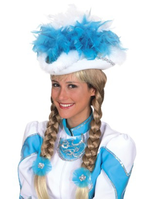 Chapeau tricorne blanc et bleu adulte