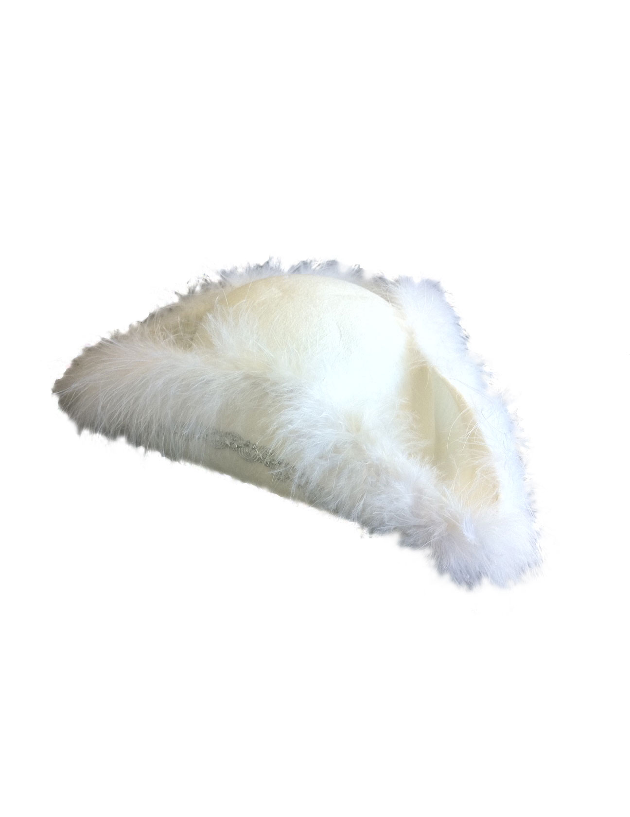 Chapeau tricorne blanc et argent adulte