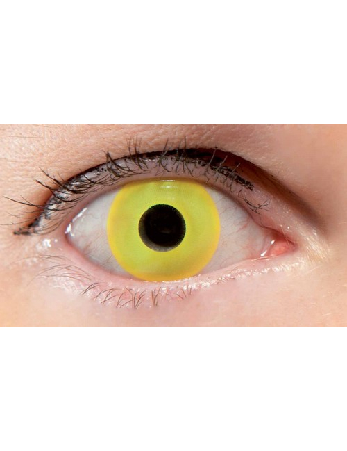 Lentilles de contact oeil jaune fluo