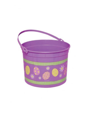 Seau en plastique violet Pâques