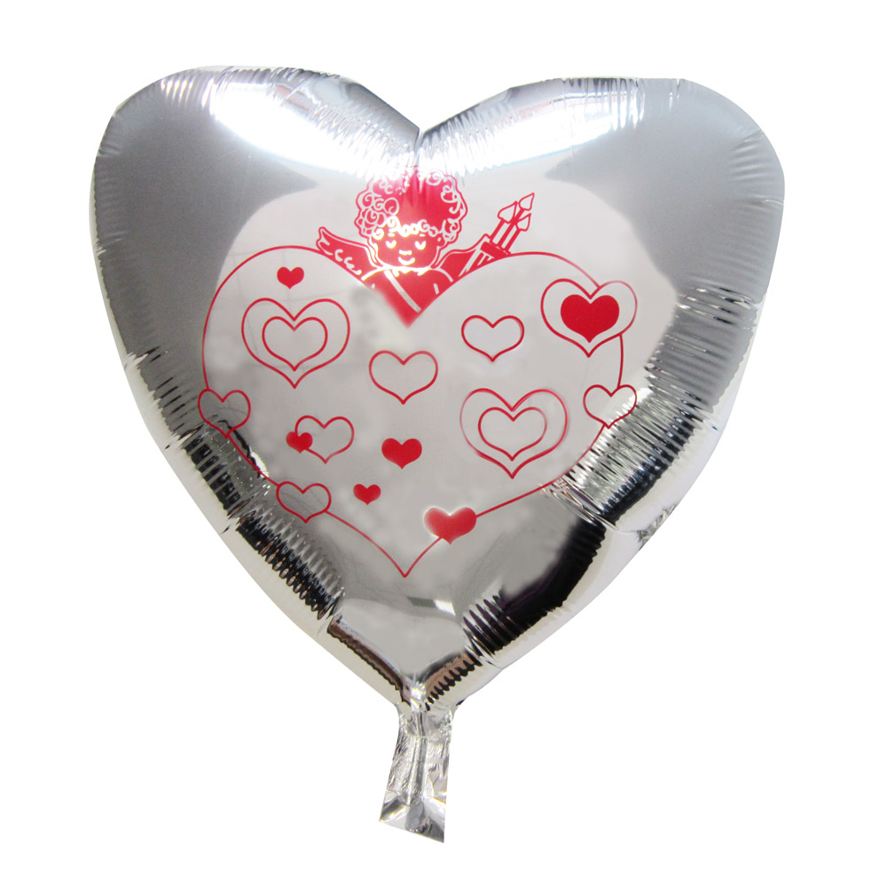 Ballon c ur argentés cupidon