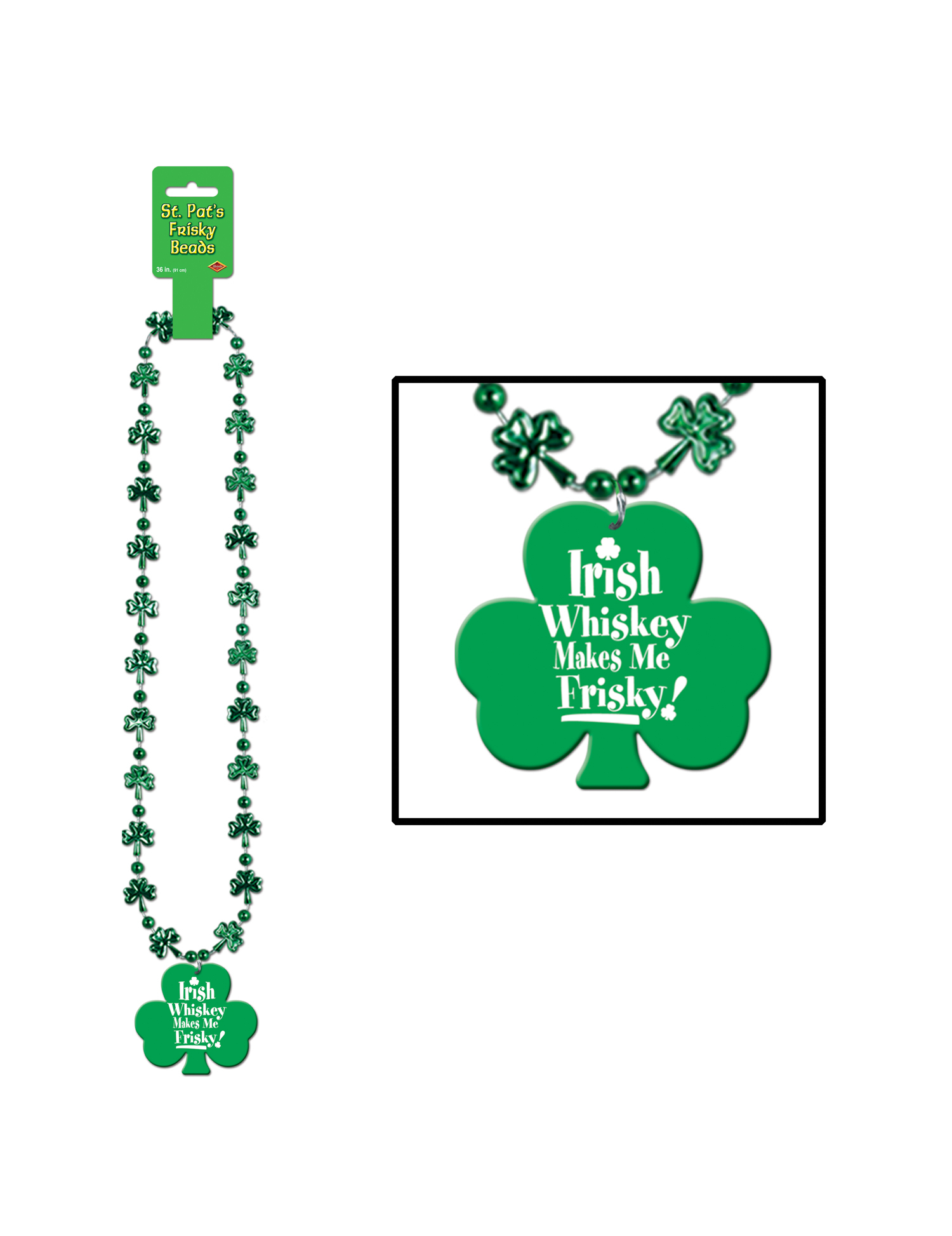 Collier trèfles vert St Patrick