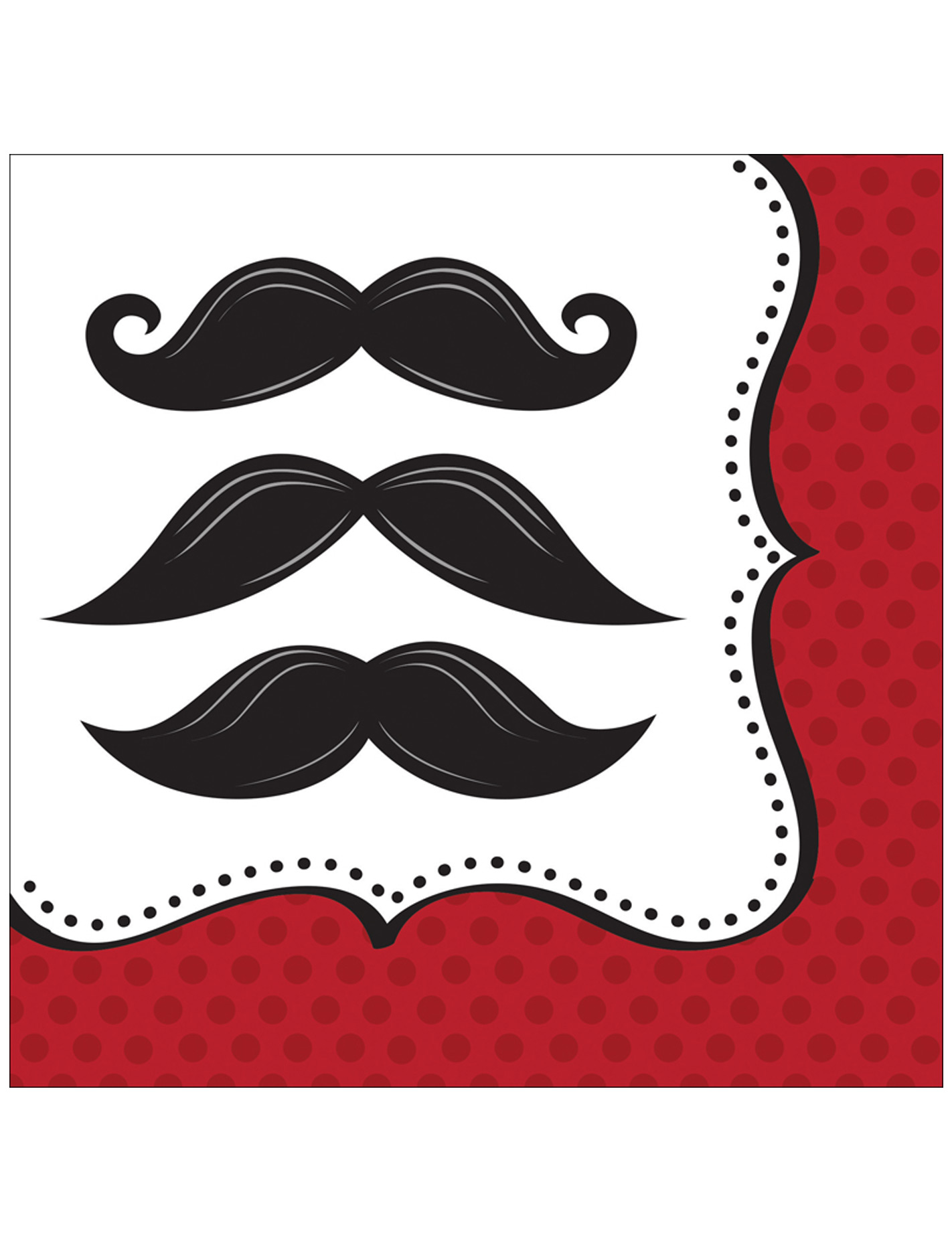 16 Serviettes en papier Moustaches 33 x 33 cm