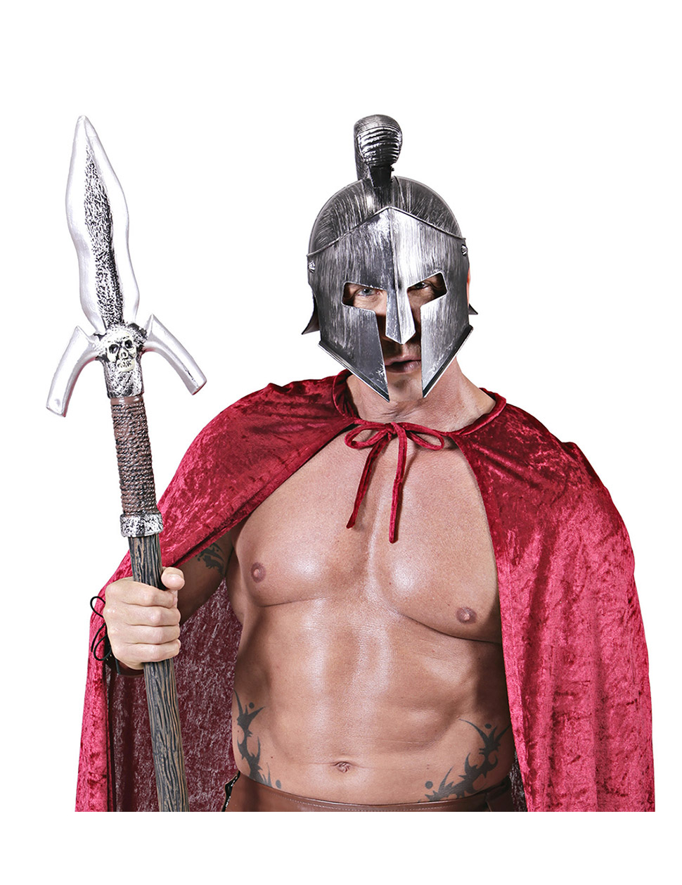 Casque gladiateur romain argent adulte
