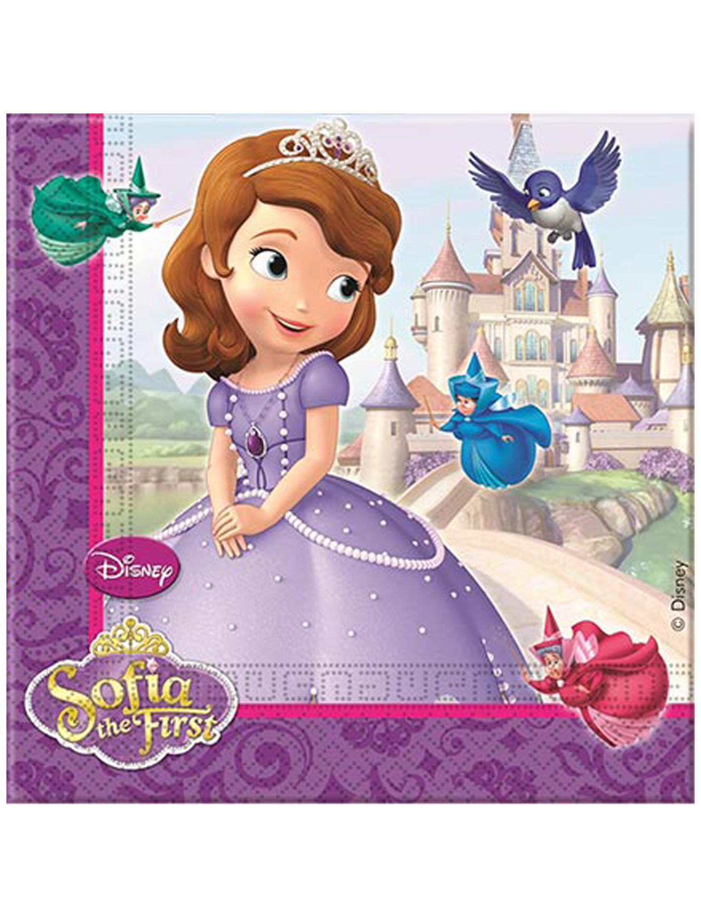 20 Serviettes en papier Princesse Sofia 33 x 33 cm