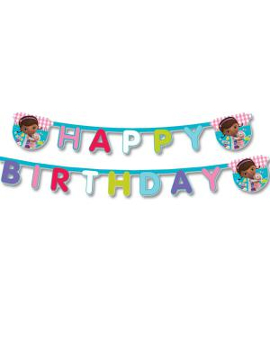 Guirlande Happy Birthday Docteur la peluche 220 x 18 cm
