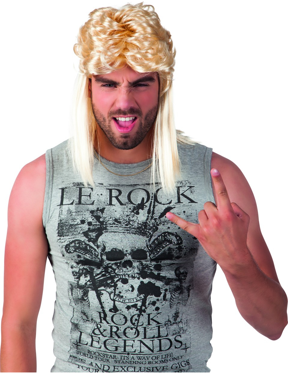 Perruque mi-longue blonde adulte