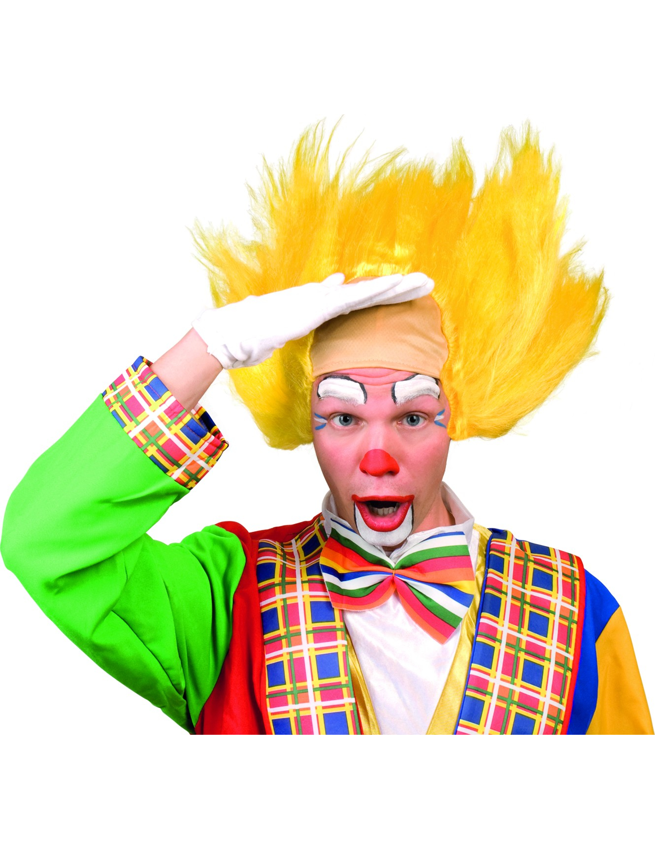 Perruque clown manga jaune adulte