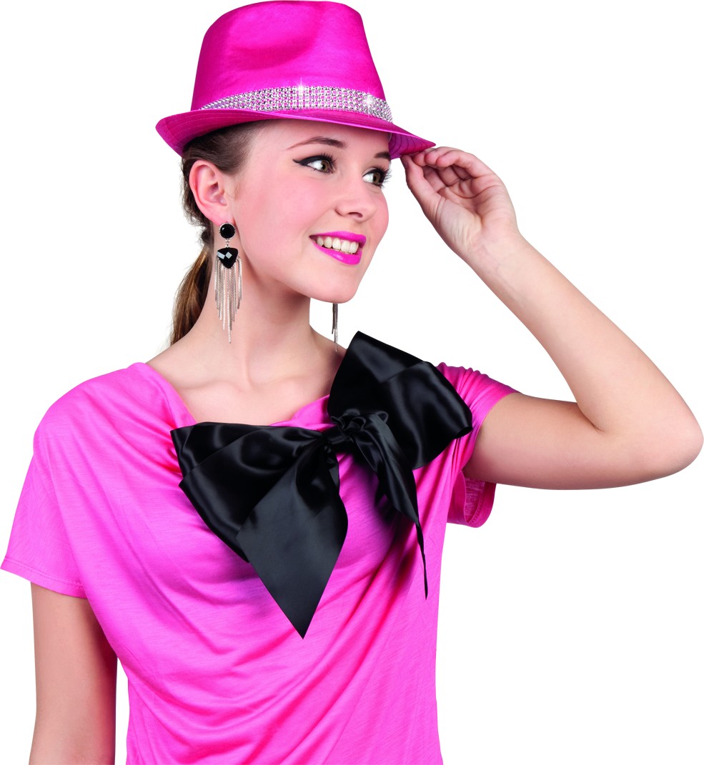 Chapeau rose perles brillantes adulte