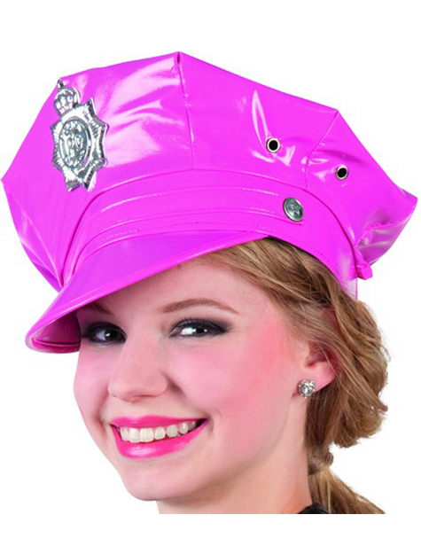 Casquette policière rose adulte