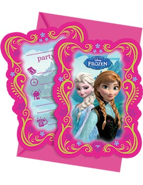 6 cartes d'invitation La Reine des neiges