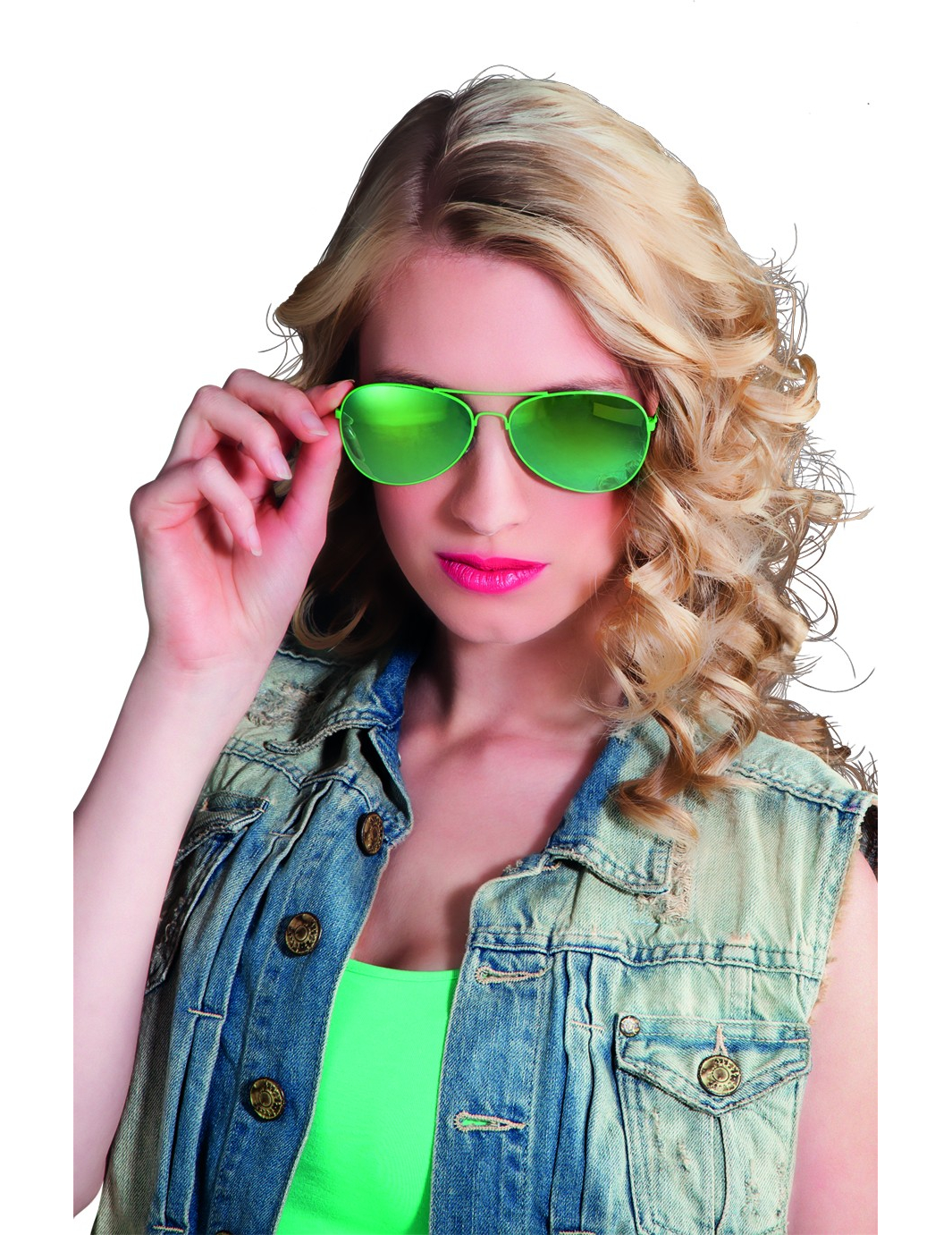 Lunettes police vertes adulte