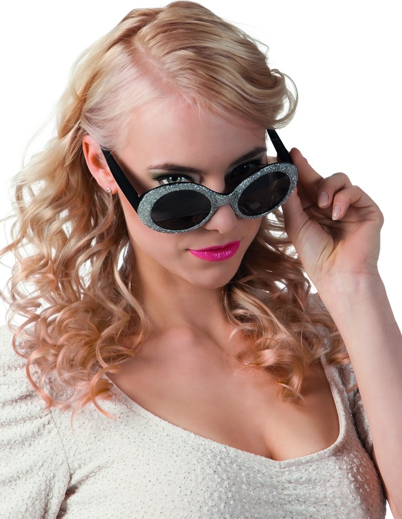 Lunettes disco noir et argent adulte