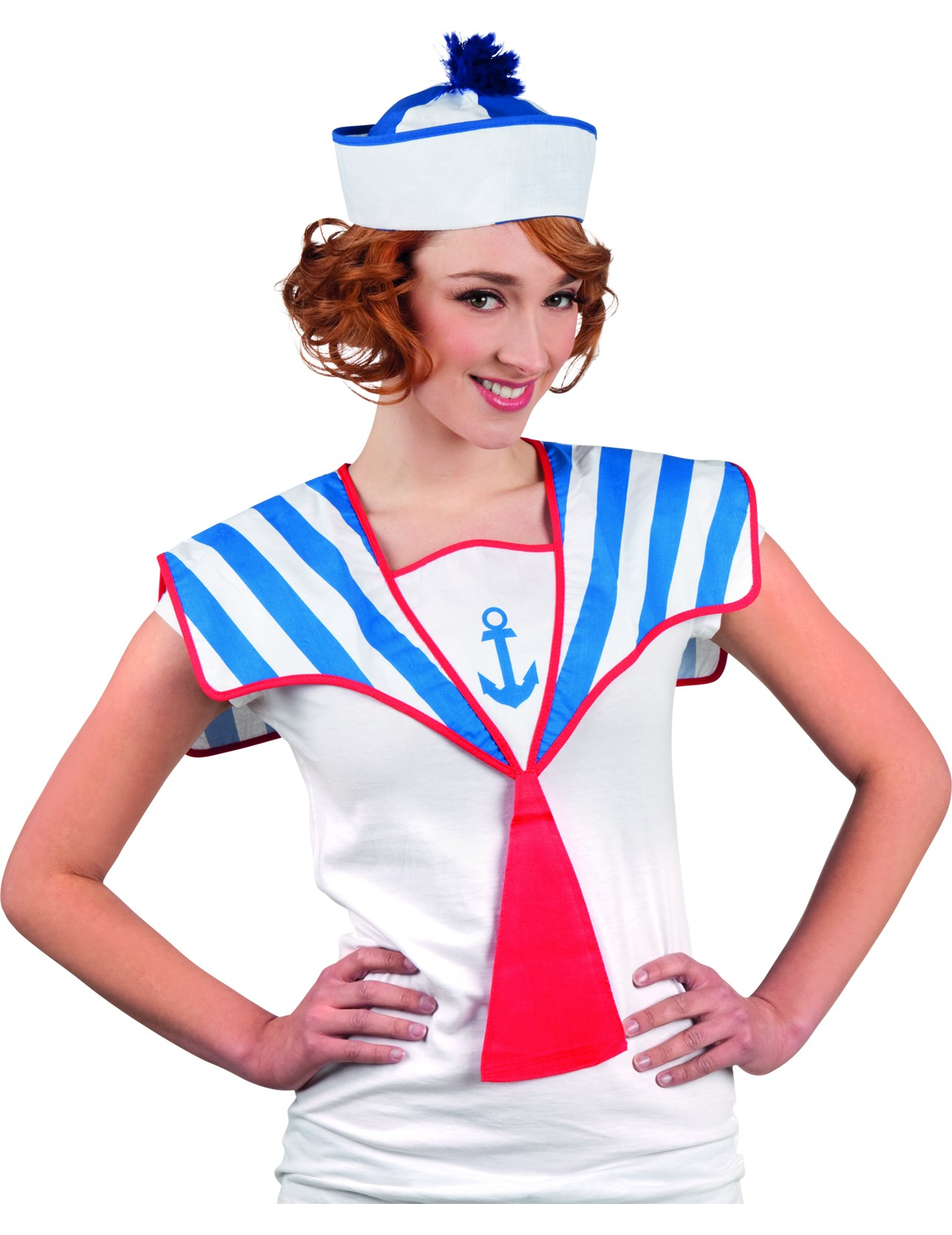 Collerette avec cravate marin adulte
