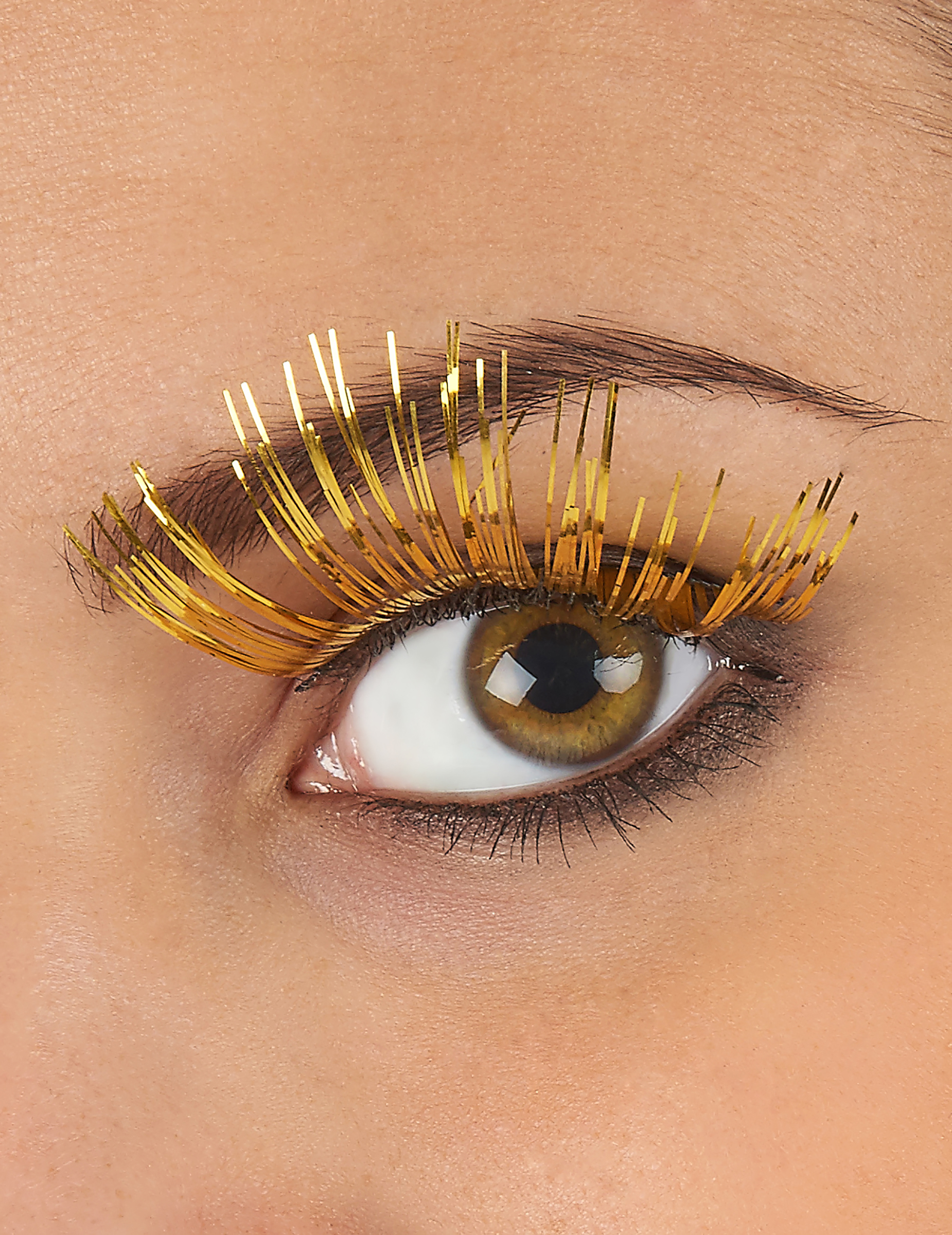 Faux cils longs dorés adulte