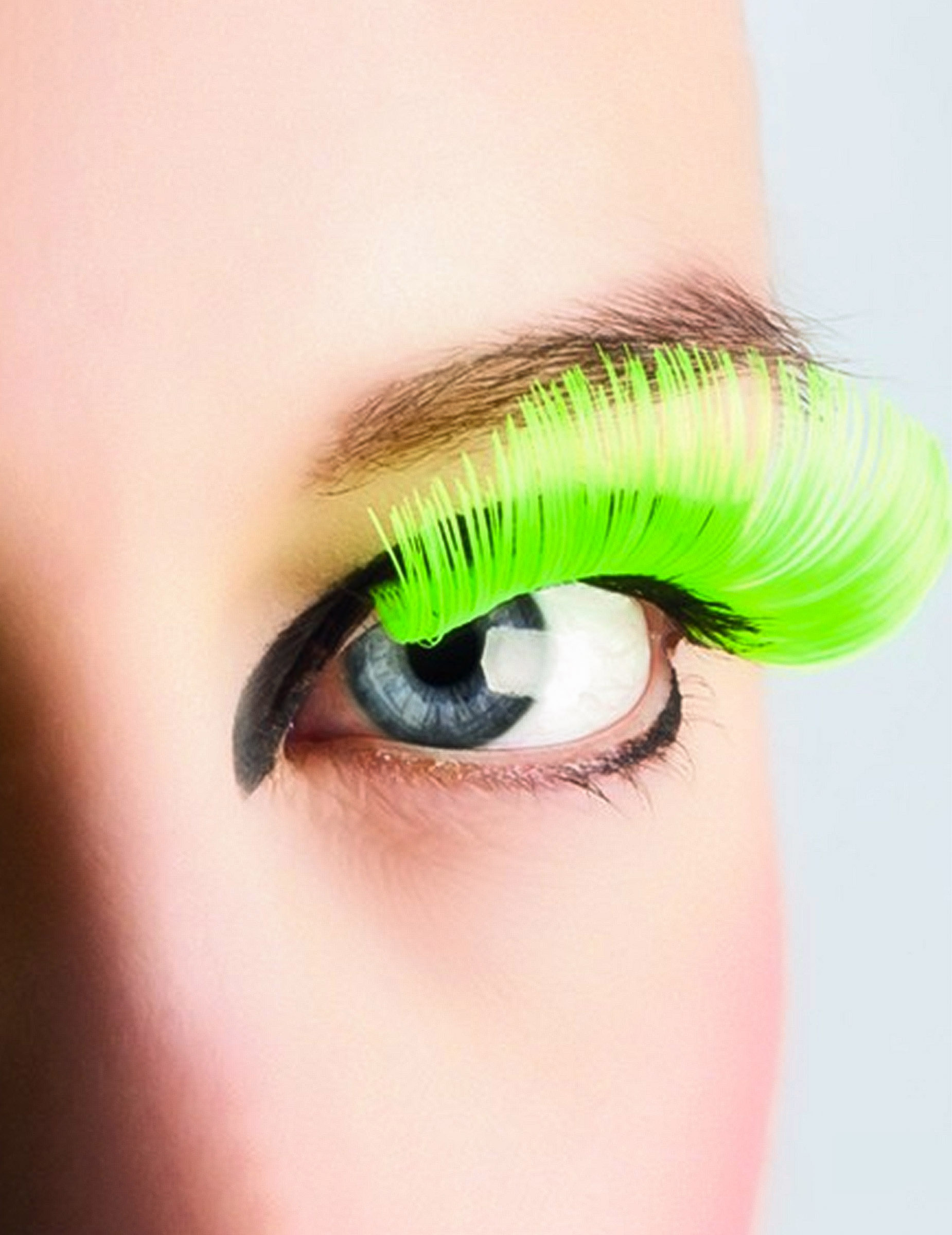Faux cils longs verts fluo adulte